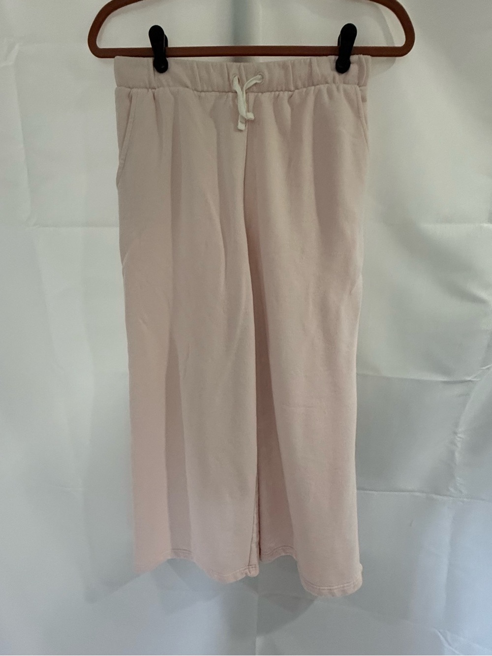 Vineyard Vines Pink Crop Wide Leg Sweatpants Size Small Whale Pocket